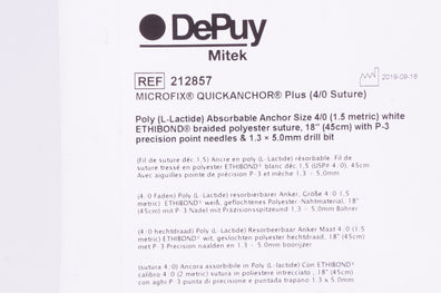 DePuy 212857 MICROFIX QUICKANCHOR Plus 4/0 Suture